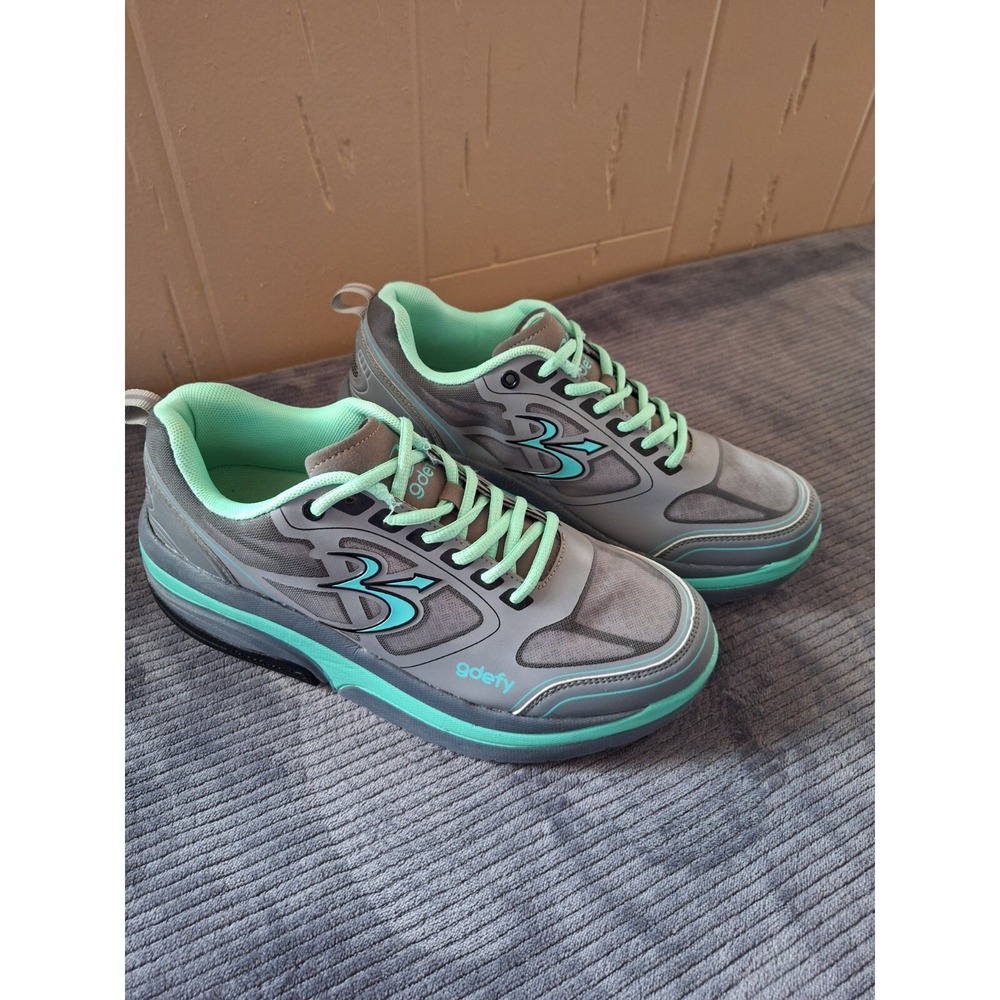 gdefy Womans Sz 9.5 Gray/Mint Green Gravity Defyer Corrective Fit Walking...